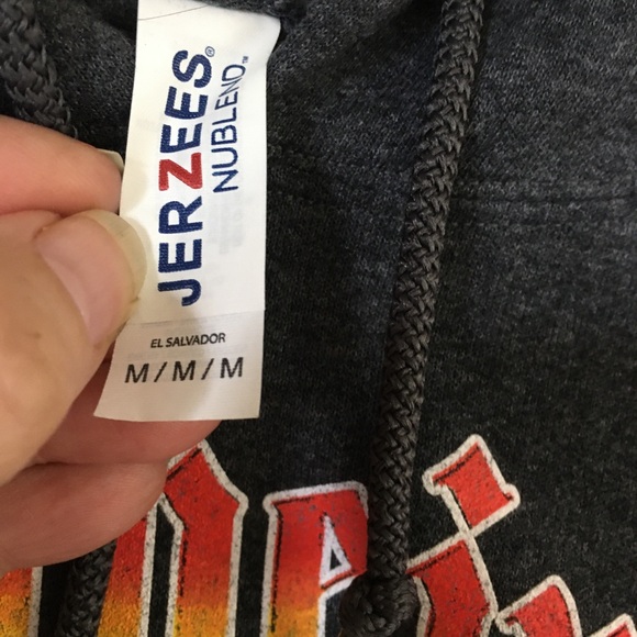 Gwen Stefani Rainbow Anaheim Hillbillies gray pullover hoodie sweat jacket Sz M - Picture 5 of 8